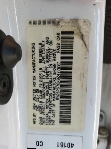 2009 Pontiac Vibe VIN 5Y2SP670X9Z477637 Copart auction photo, vandalism damage thumbnail 12