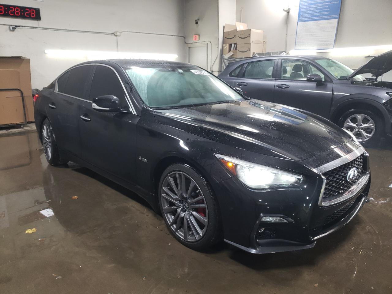 2018 Infiniti Q50 VIN JN1FV7ARXJM481423 Copart auction photo, rear end / side damage thumbnail 4