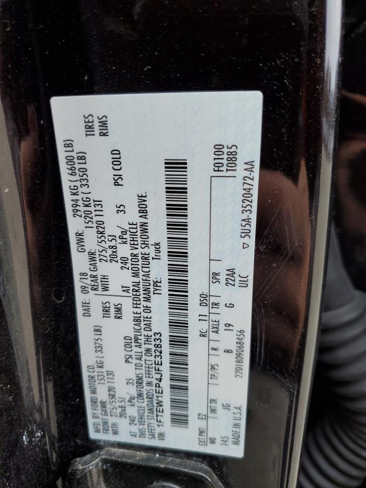 2018 Ford F-150 VIN 1FTEW1EP4JFE32833 Copart auction photo, side / front end damage thumbnail 13