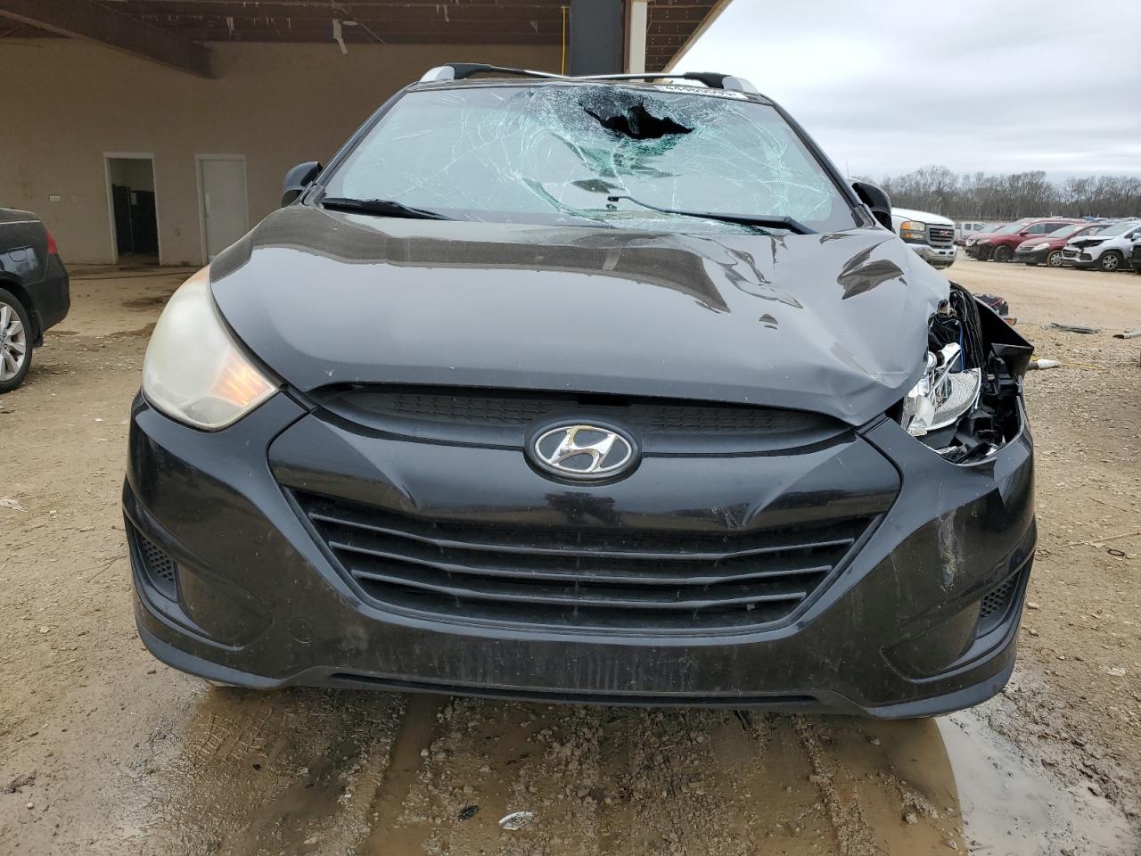 2012 Hyundai Tucson VIN KM8JU3AC0CU375351 Copart auction photo, front end / top/roof damage thumbnail 5