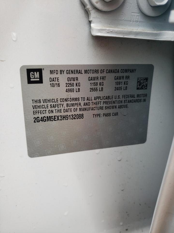 2017 Buick Regal VIN 2G4GM5EX3H9132088 Copart auction photo, rear end damage thumbnail 13