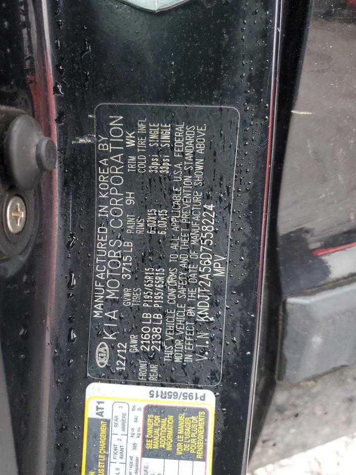 2013 KIA Soul VIN KNDJT2A56D7558224 Copart auction photo, mechanical damage thumbnail 12