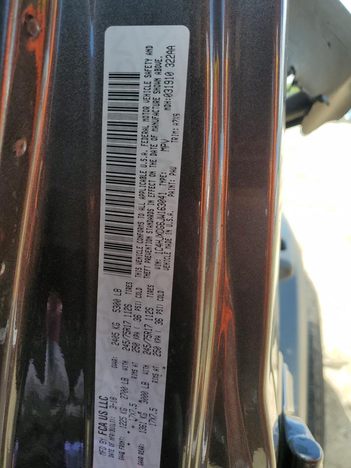 2018 Jeep Wrangler VIN 1C4HJXDG6JW163041 Copart auction photo, all over damage thumbnail 13