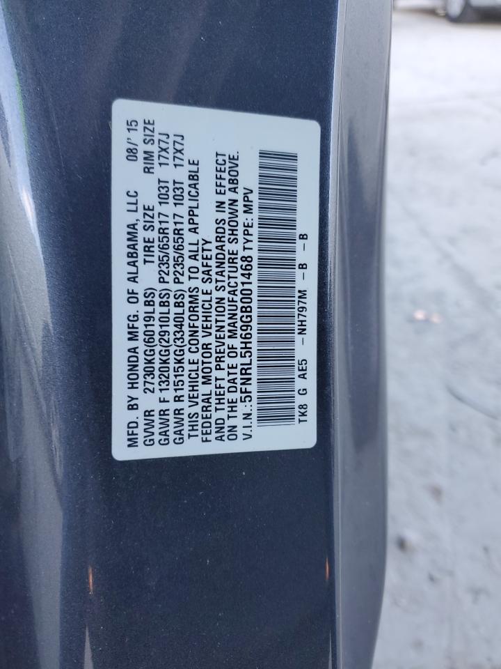 2016 Honda Odyssey VIN 5FNRL5H69GB001468 Copart auction photo, front end damage thumbnail 14