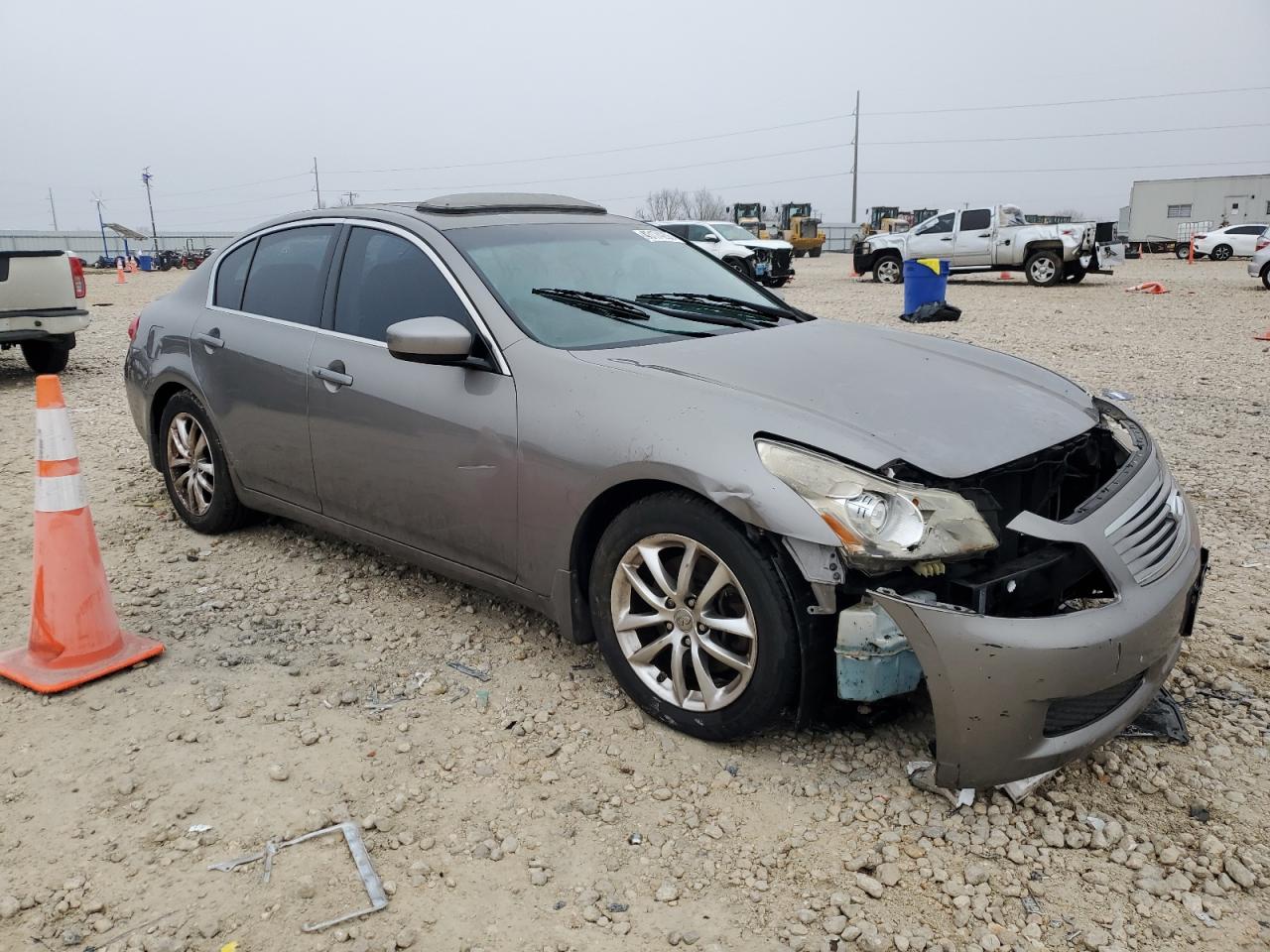 2009 Infiniti G VIN JNKCV61E19M012657 Copart auction photo, front end / side damage thumbnail 4