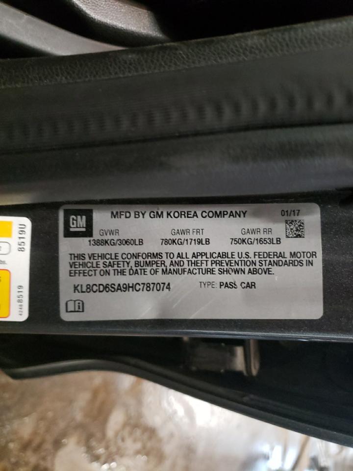 2017 Chevrolet Spark VIN KL8CD6SA9HC787074 Copart auction photo, rear end / side damage thumbnail 13