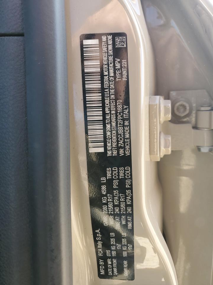 2015 Jeep Renegade VIN ZACCJBBT2FPC16870 Copart auction photo, front end damage thumbnail 14