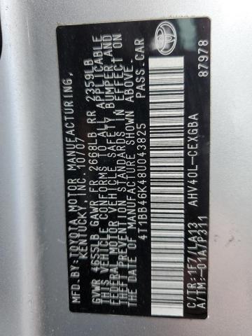 2008 Toyota Camry VIN 4T1BB46K48U043825 Copart auction photo, front end damage thumbnail 12