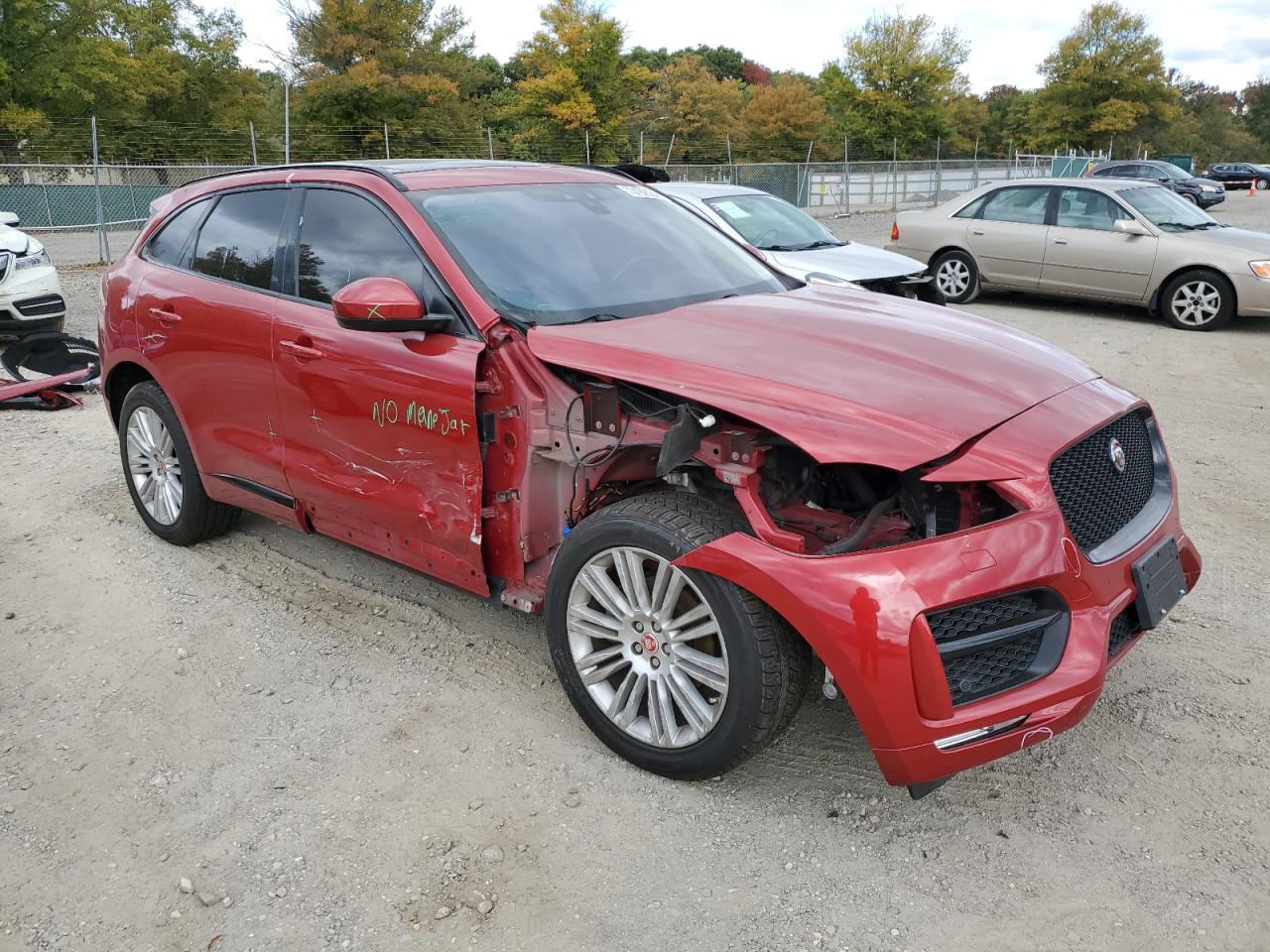 2018 Jaguar F-Pace VIN SADCL2FX7JA277832 Copart auction photo, side / front end damage thumbnail 4