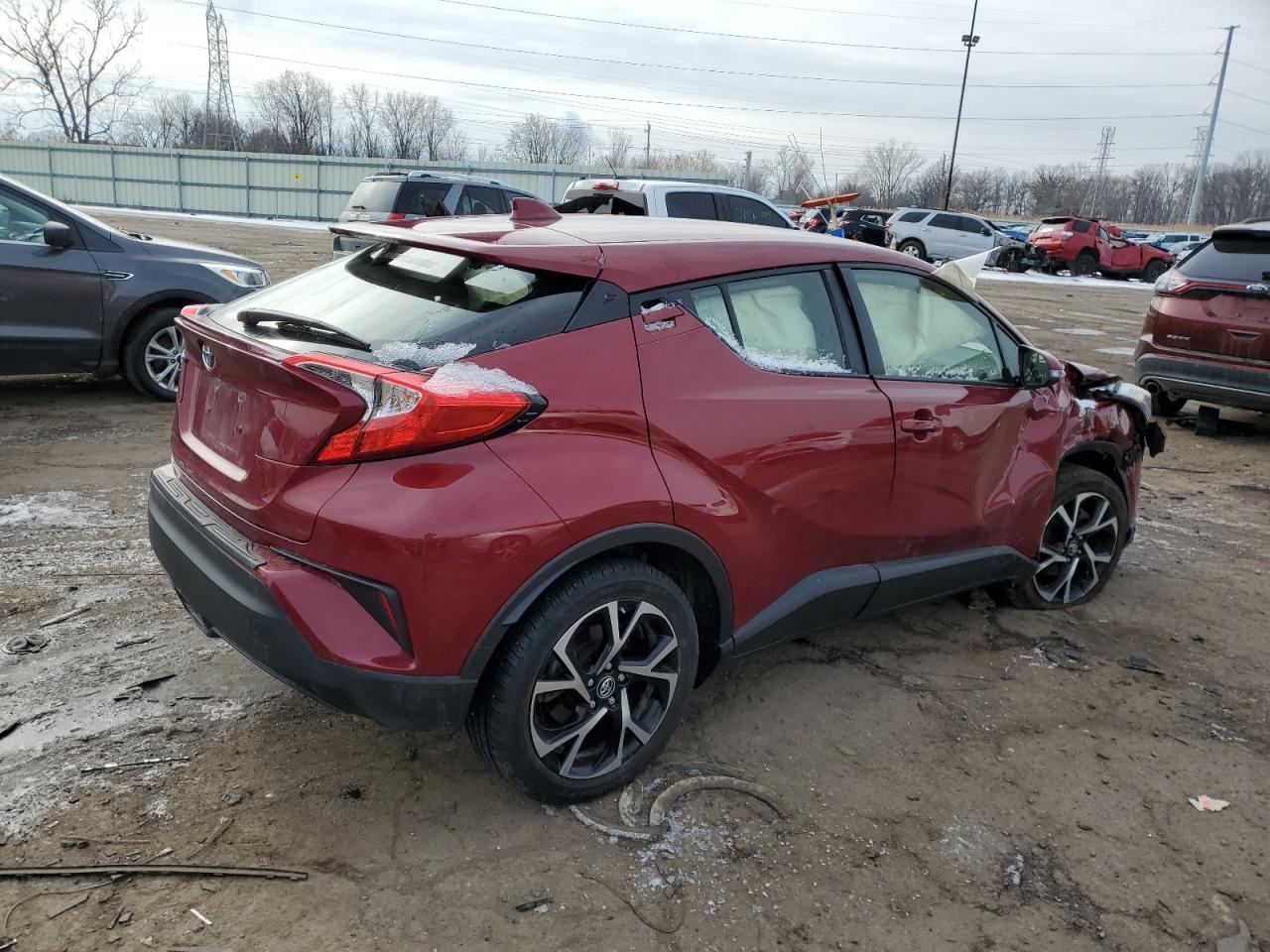 2019 Toyota C-HR VIN JTNKHMBX1K1041622 Copart auction photo, front end / side damage thumbnail 3