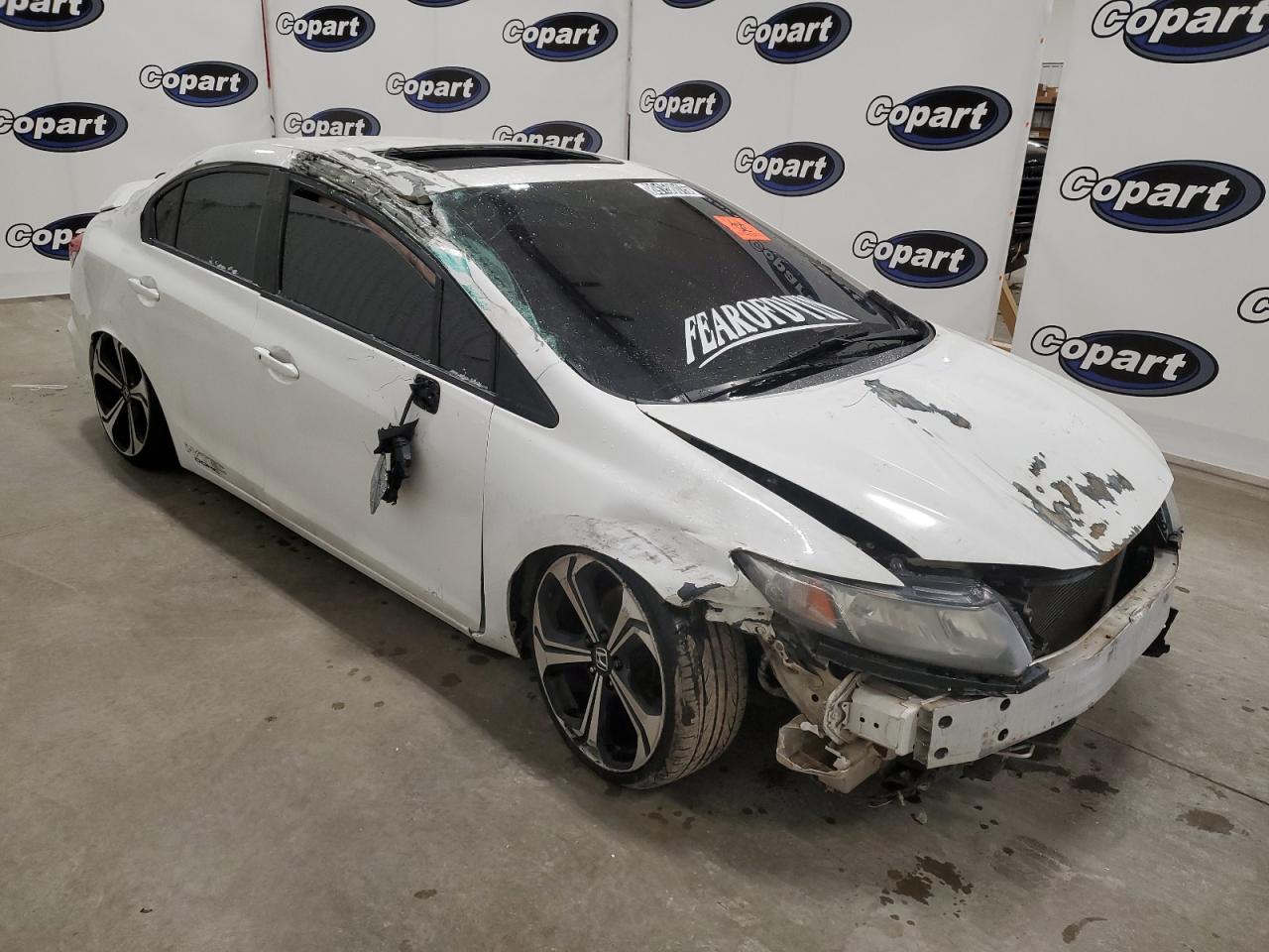 2015 Honda Civic VIN 2HGFB6E55FH709170 Copart auction photo, all over damage thumbnail 4