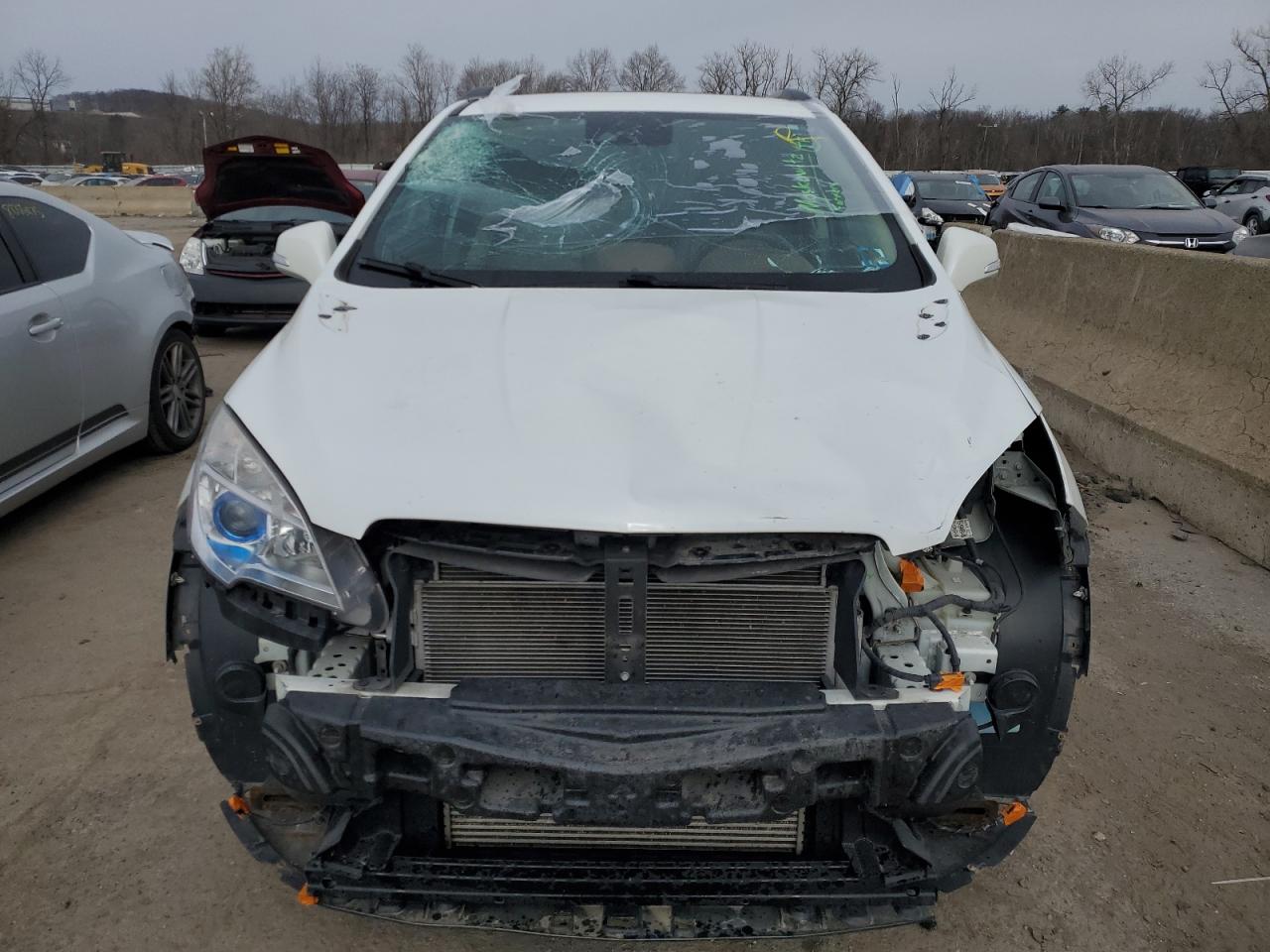 2015 Buick Encore VIN KL4CJHSB4FB226850 Copart auction photo, front end / top/roof damage thumbnail 5