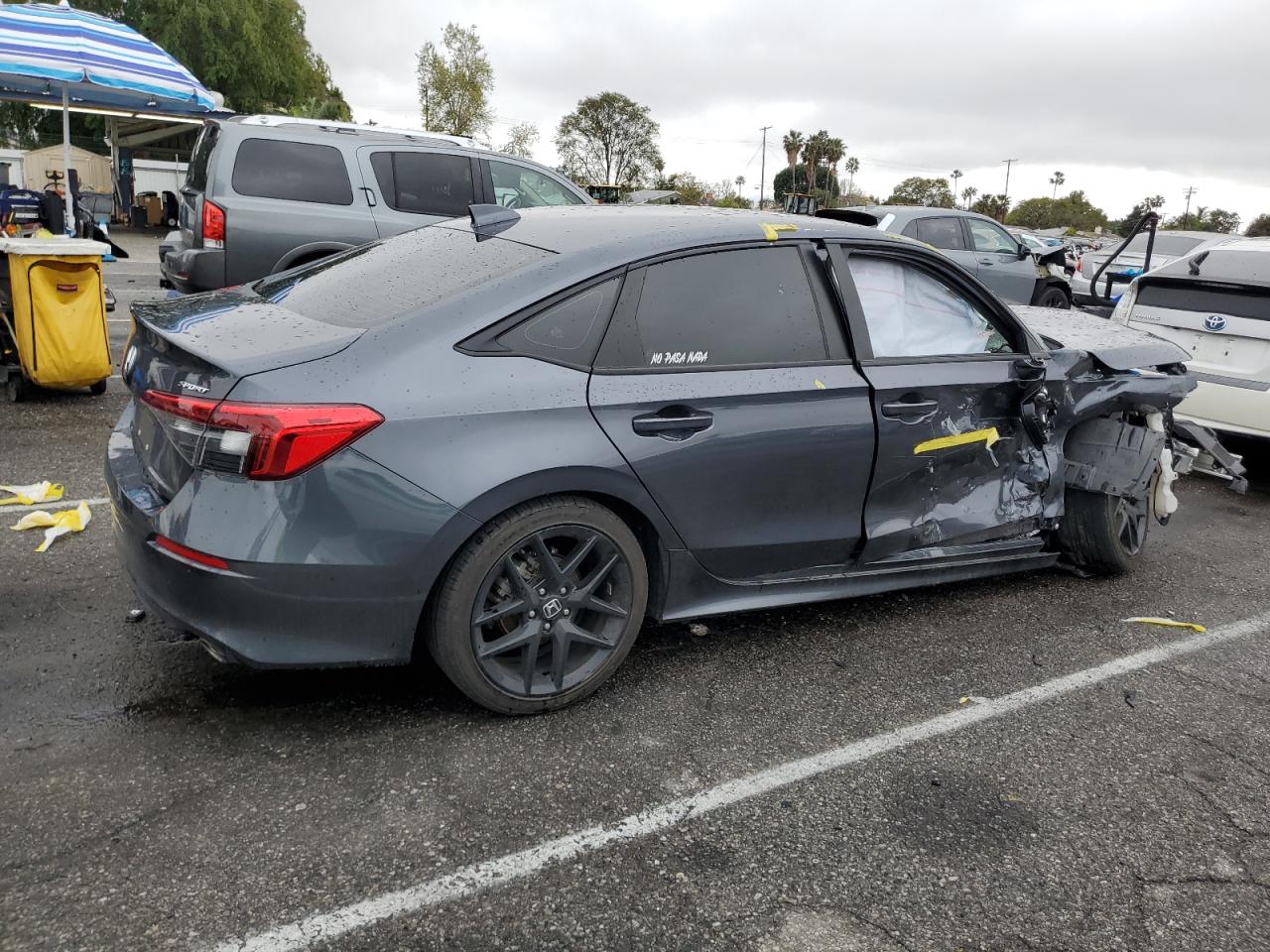 2022 Honda Civic VIN 2HGFE2F50NH600189 Copart auction photo, front end / side damage thumbnail 3