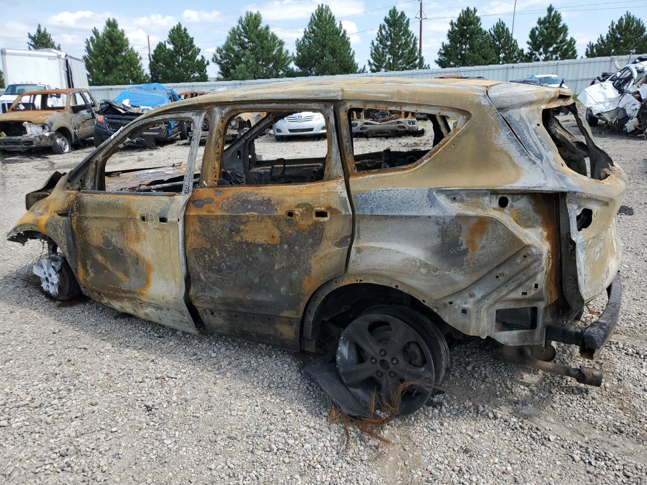 2013 Ford Escape VIN 1FMCU9GX6DUA13757 Copart auction photo, burn damage thumbnail 2