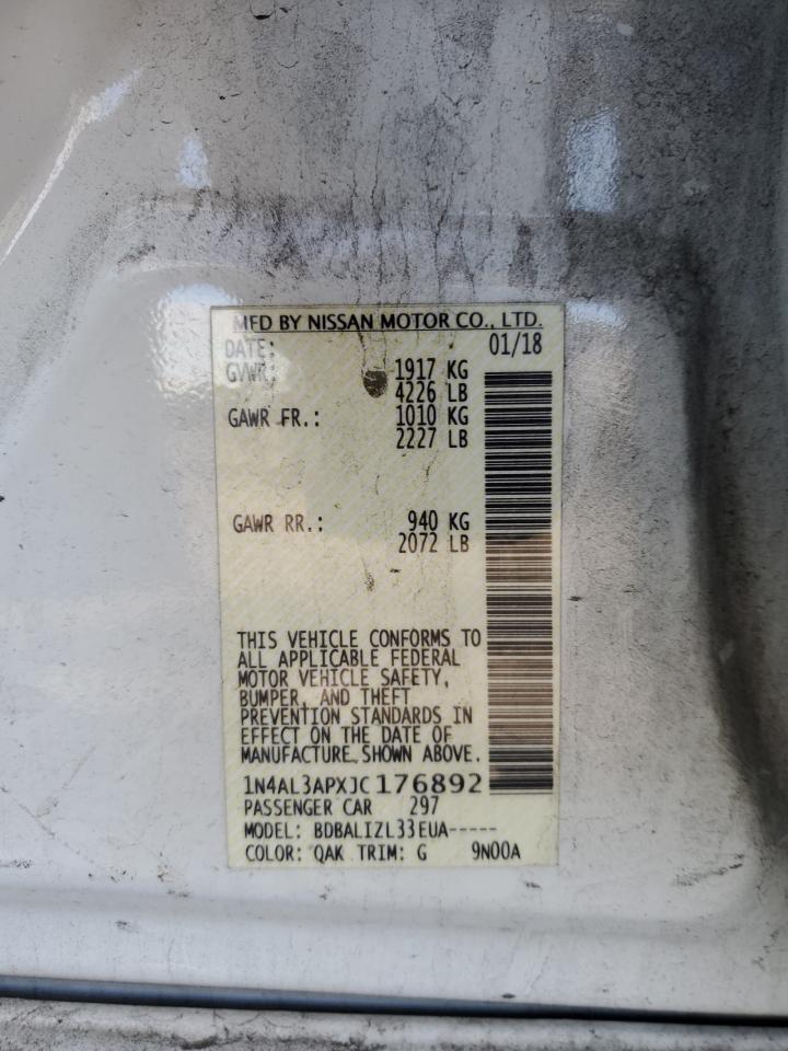 2018 Nissan Altima VIN 1N4AL3APXJC176892 Copart auction photo, all over / undercarriage damage thumbnail 14