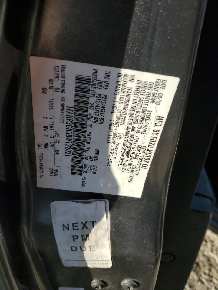 2011 Ford Focus VIN 1FAHP3GN3BW122021 Copart auction photo, front end / rear end damage thumbnail 12