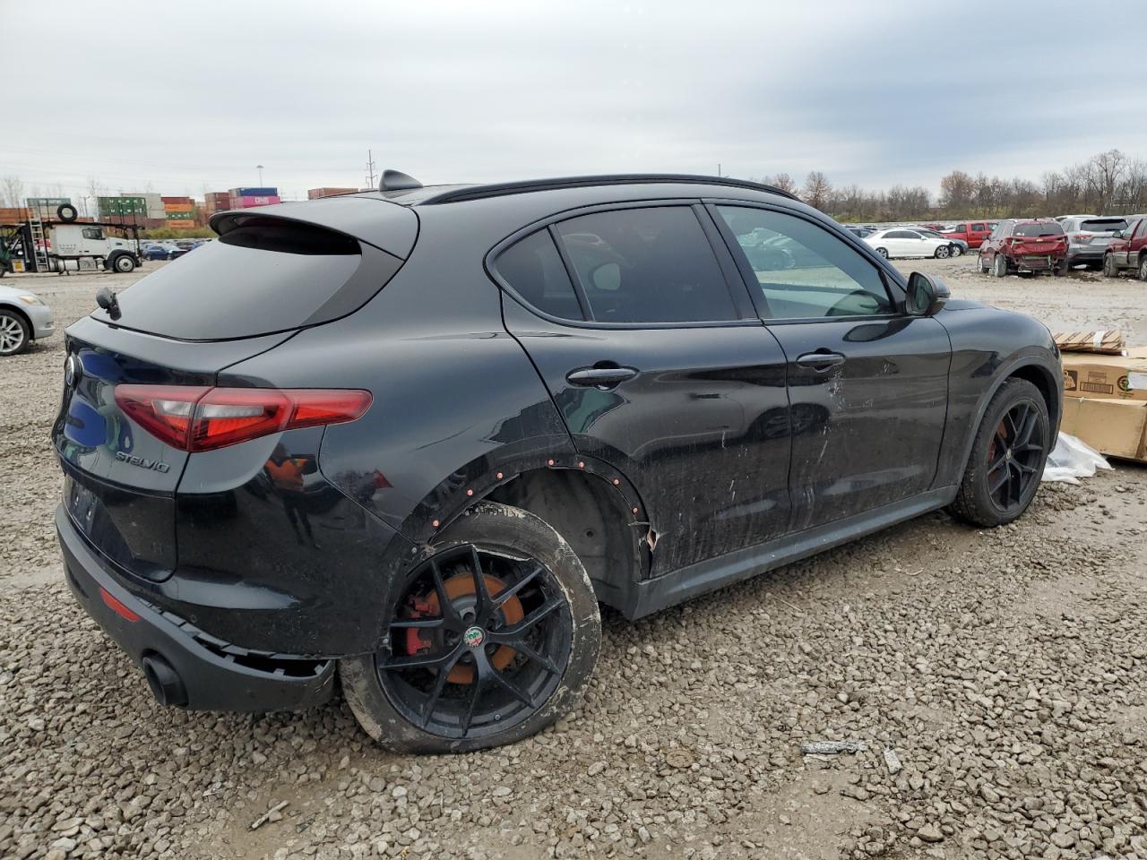 2019 Alfa Romeo Stelvio VIN ZASPAKBN2K7C33296 Copart auction photo, rear end / side damage thumbnail 3