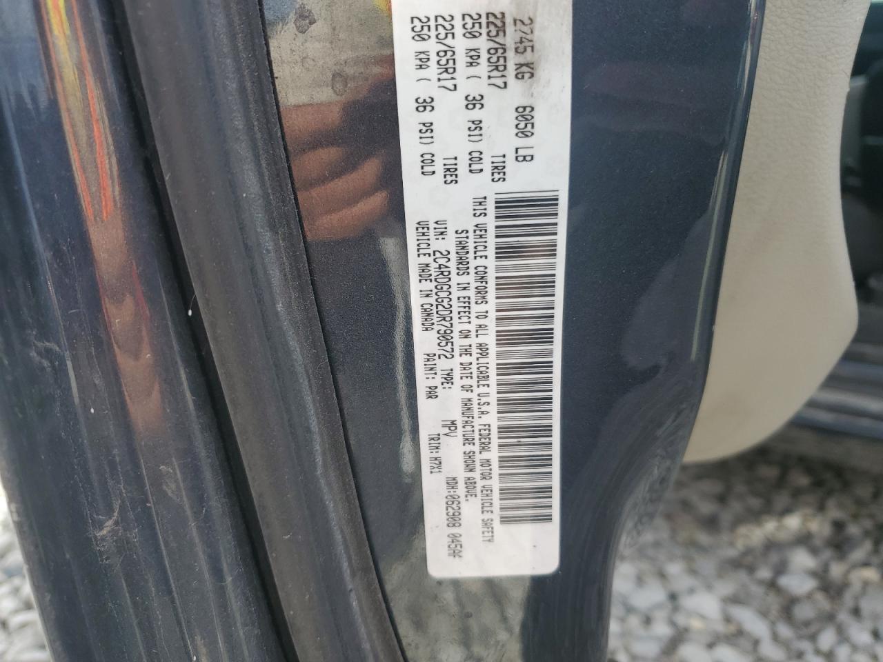 2013 Dodge Caravan VIN 2C4RDGCG2DR790572 Copart auction photo, rear end damage thumbnail 13