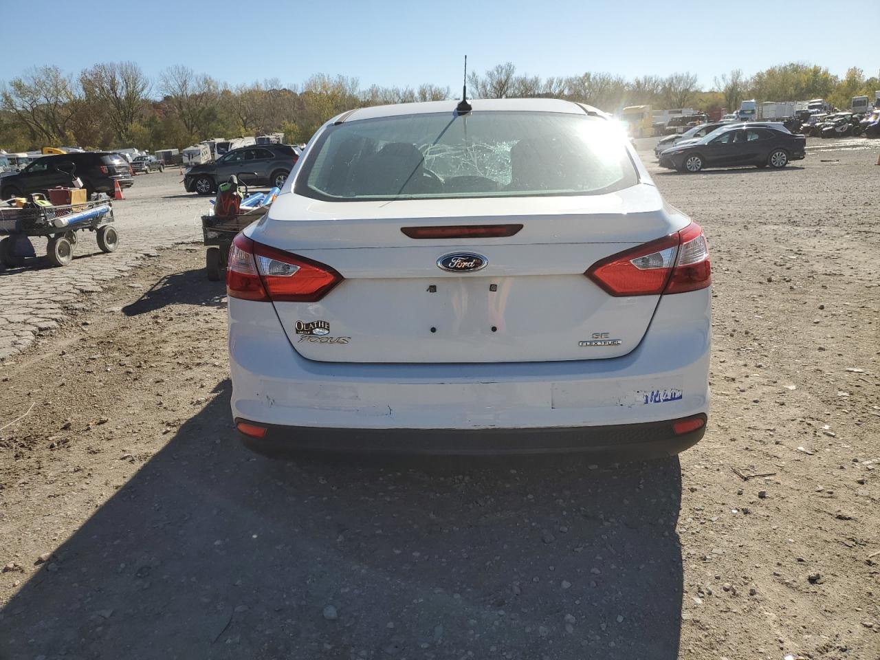 2014 Ford Focus VIN 1FADP3F22EL336591 Copart auction photo, top/roof / front end damage thumbnail 6