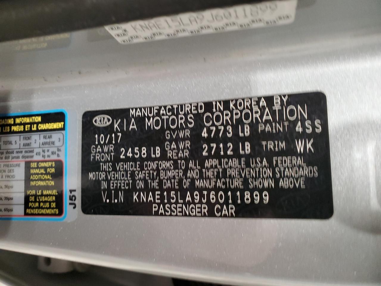 2018 KIA Stinger VIN KNAE15LA9J6011899 Copart auction photo, all over damage thumbnail 12