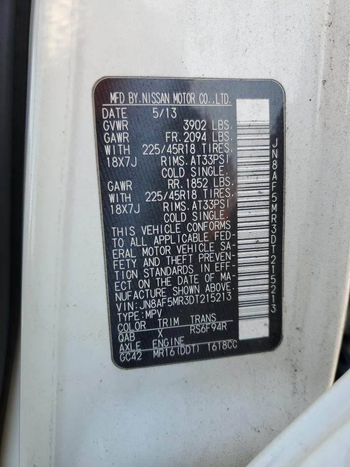 2013 Nissan Juke VIN JN8AF5MR3DT215213 Copart auction photo, rollover damage thumbnail 12