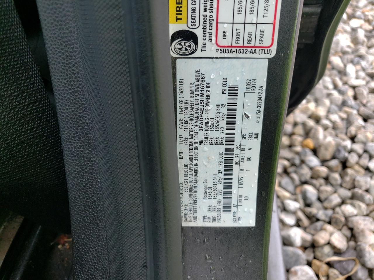 2017 Ford Fiesta VIN 3FADP4EJ5HM167667 Copart auction photo, rear end damage thumbnail 13