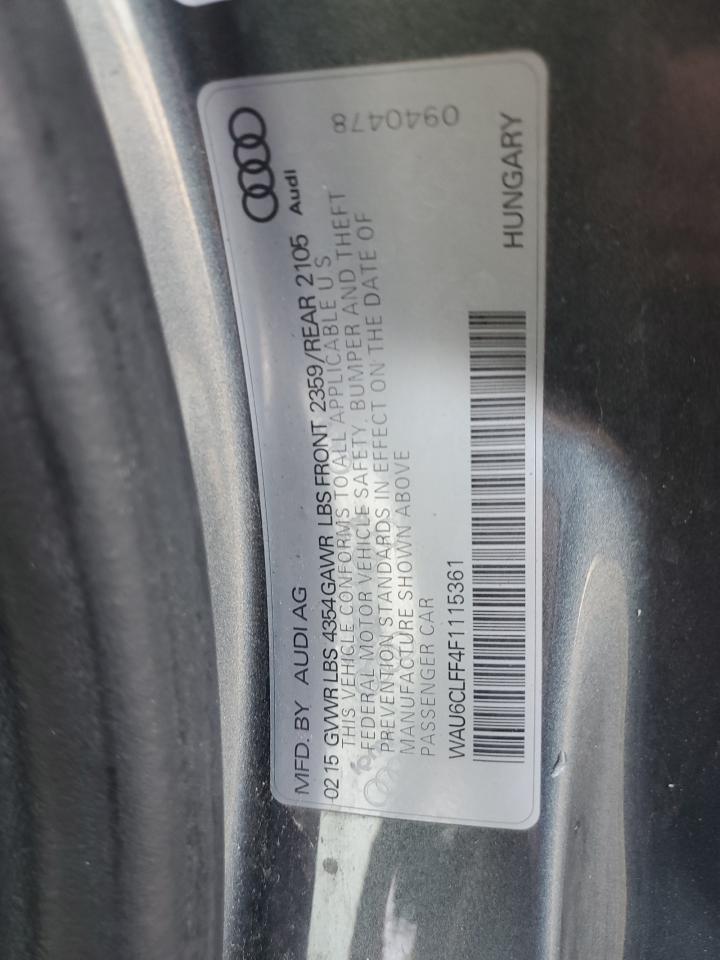2015 Audi A3 VIN WAU6CLFF4F1115361 Copart auction photo, front end / side damage thumbnail 14