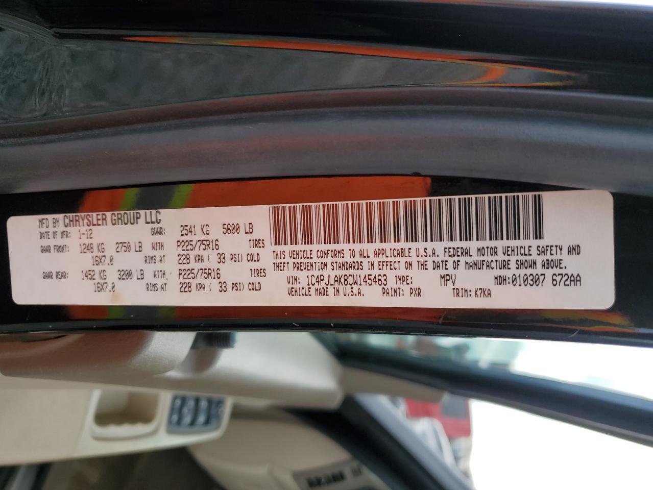 2012 Jeep Liberty (North America) VIN 1C4PJLAK8CW145463 Copart auction photo, front end damage thumbnail 13