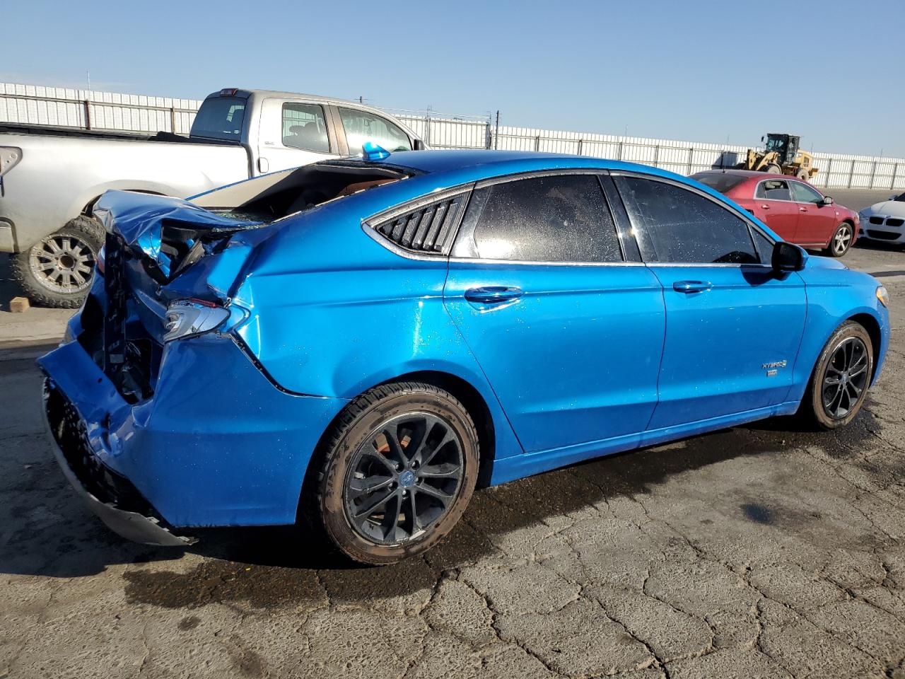 2019 Ford Fusion VIN 3FA6P0LU3KR277223 Copart auction photo, rear end damage thumbnail 3