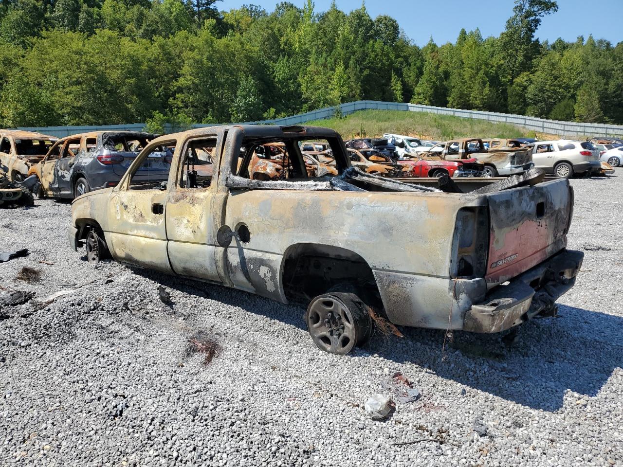 2004 Chevrolet Silverado VIN 2GCEC19V141171111 Copart auction photo, burn damage thumbnail 2