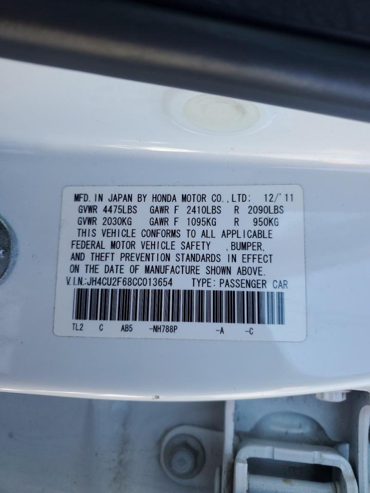 2012 Acura TSX VIN JH4CU2F68CC013654 Copart auction photo, front end / minor dent/scratches damage thumbnail 12