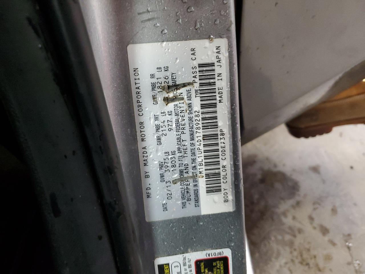 2013 Mazda 3 VIN JM1BL1UP4D1789282 Copart auction photo, front end damage thumbnail 14