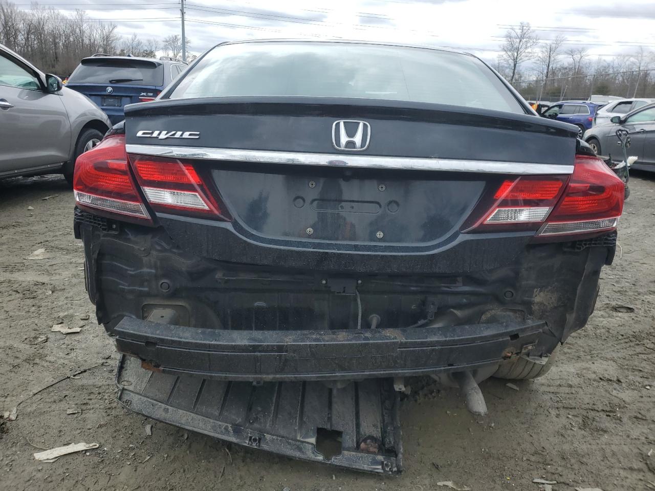 2015 Honda Civic VIN 2HGFB2F97FH515377 Copart auction photo, rear end damage thumbnail 6