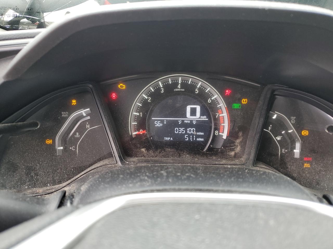 2016 Honda Civic VIN 19XFC2F51GE080278 Copart auction photo, front end damage thumbnail 9