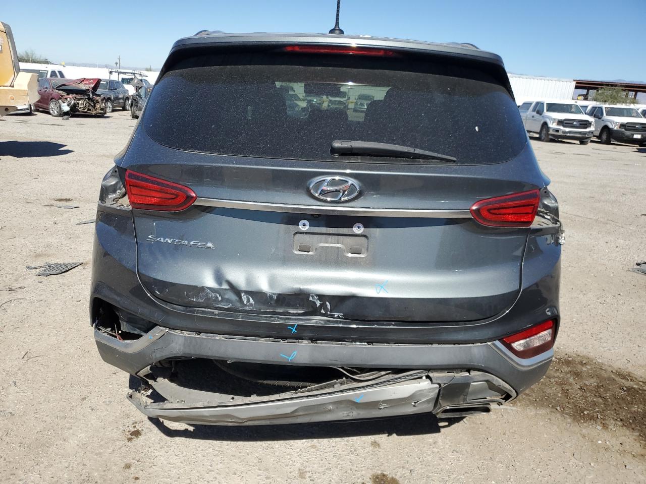2020 Hyundai Santa Fe VIN 5NMS23AD1LH236134 Copart auction photo, rear end damage thumbnail 6