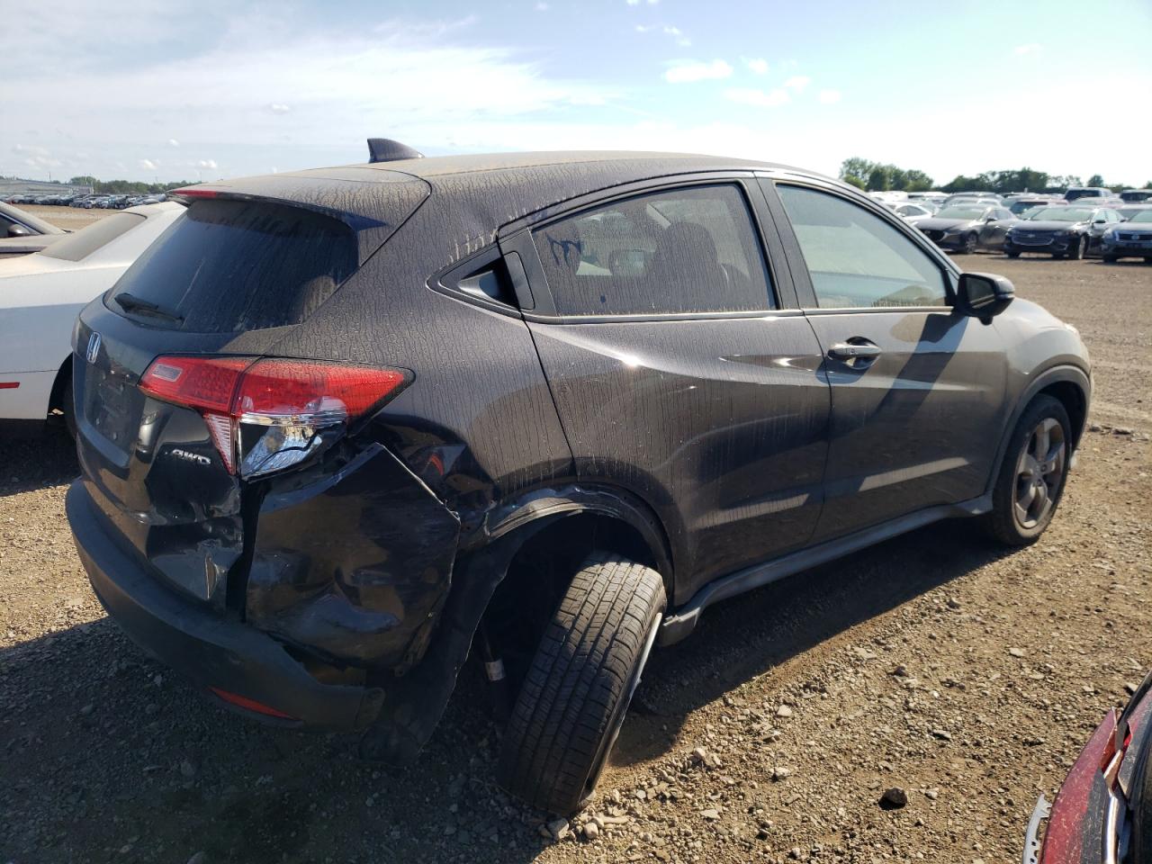 2017 Honda HR-V VIN 3CZRU6H51HM710574 Copart auction photo, rear end / undercarriage damage thumbnail 3