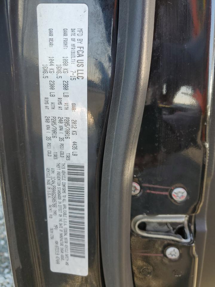2016 Jeep Liberty (Patriot) VIN 1C4NJPBA0GD505766 Copart auction photo, rear end damage thumbnail 13