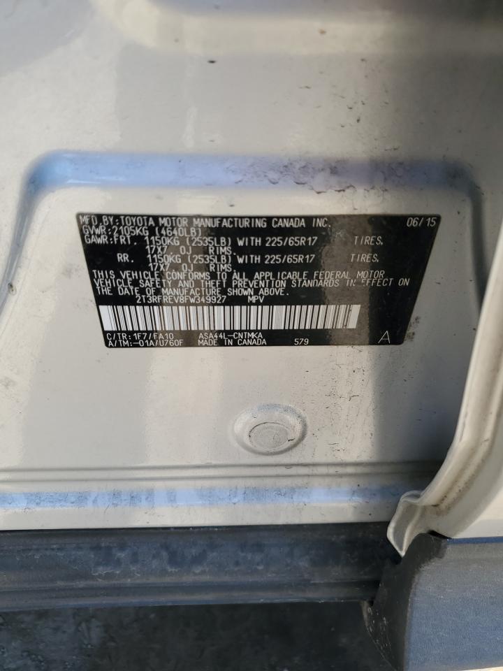 2015 Toyota RAV 4 VIN 2T3RFREV8FW349927 Copart auction photo, front end damage thumbnail 15