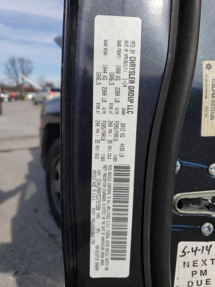 2014 Jeep Liberty (Patriot) VIN 1C4NJPBA7ED731588 Copart auction photo, front end / hail damage thumbnail 15