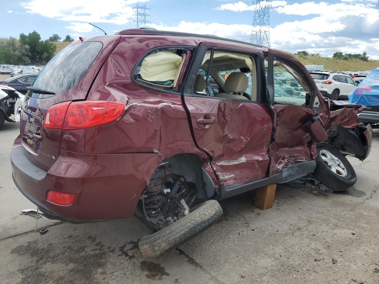 2007 Hyundai Santa Fe VIN 5NMSG13D27H060834 Copart auction photo, front end / side damage thumbnail 3