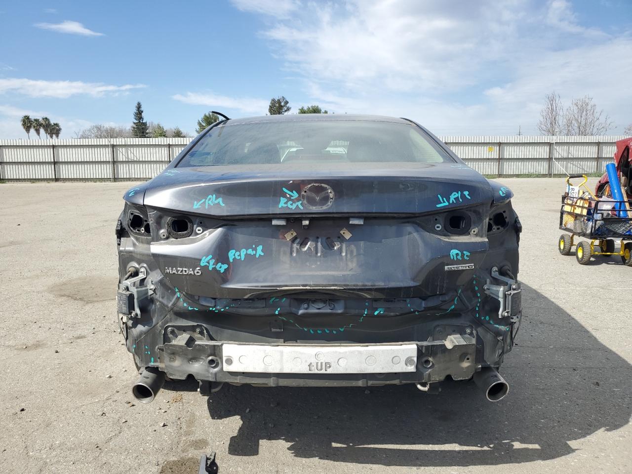 2020 Mazda 6 VIN JM1GL1UM9L1517935 Copart auction photo, rear end / front end damage thumbnail 6
