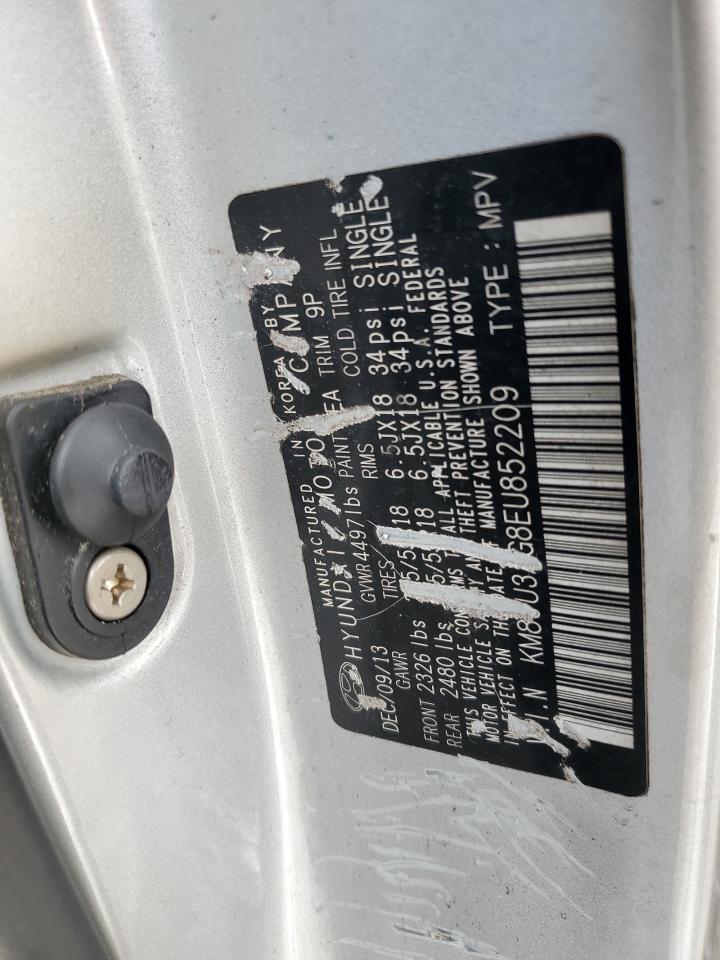 2014 Hyundai Tucson VIN KM8JU3AG8EU852209 Copart auction photo, burn - interior damage thumbnail 13