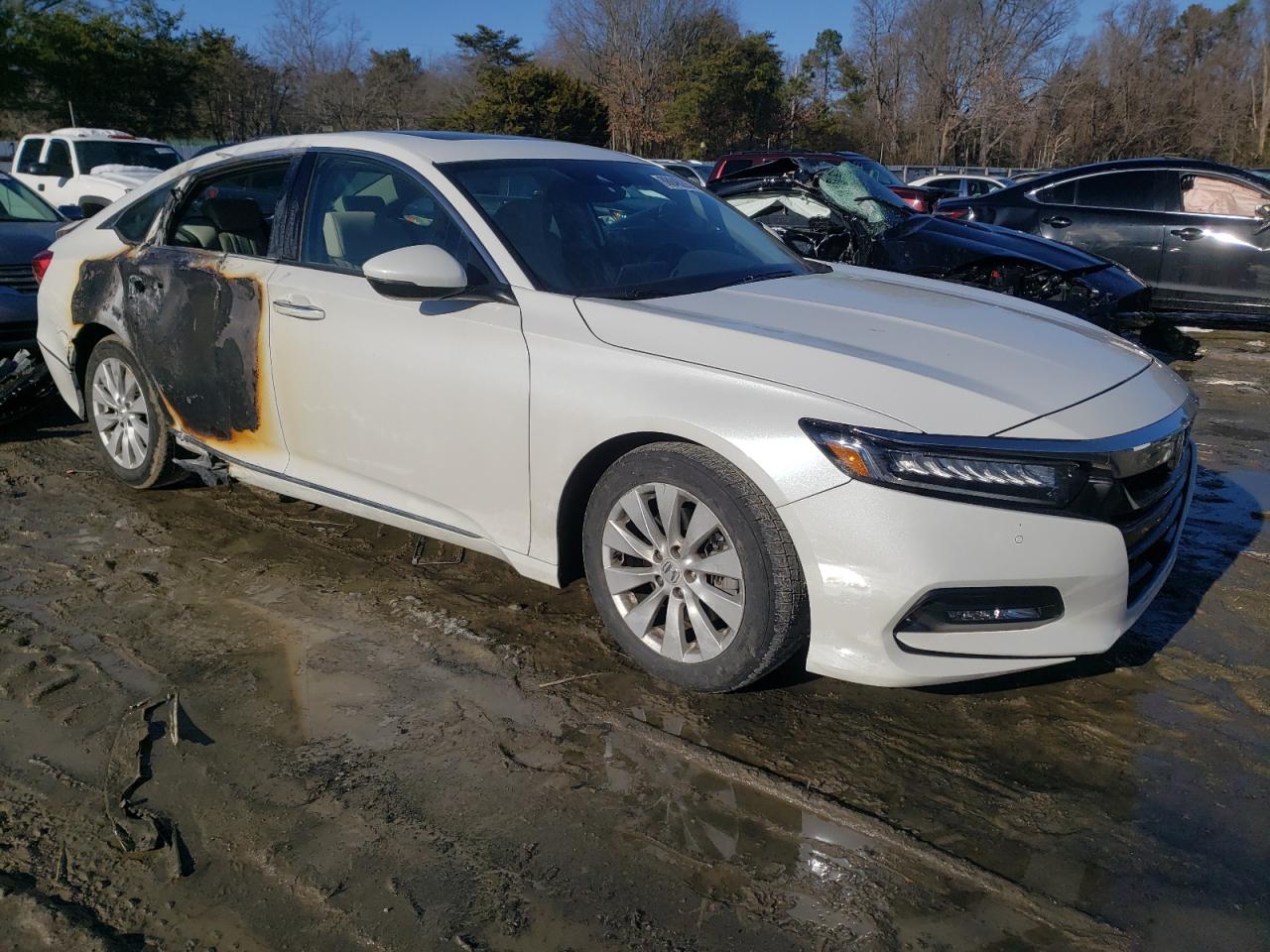 2018 Honda Accord VIN 1HGCV2F93JA037329 Copart auction photo, burn damage thumbnail 4