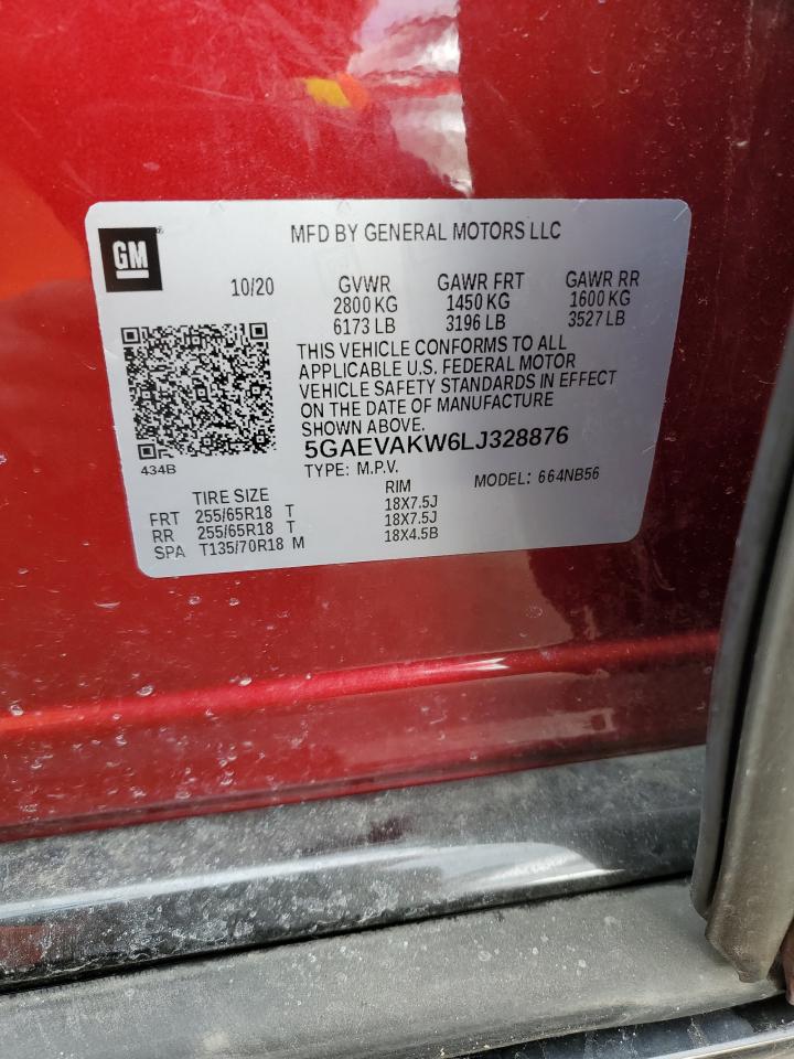 2020 Buick Enclave VIN 5GAEVAKW6LJ328876 Copart auction photo, side / rear end damage thumbnail 13