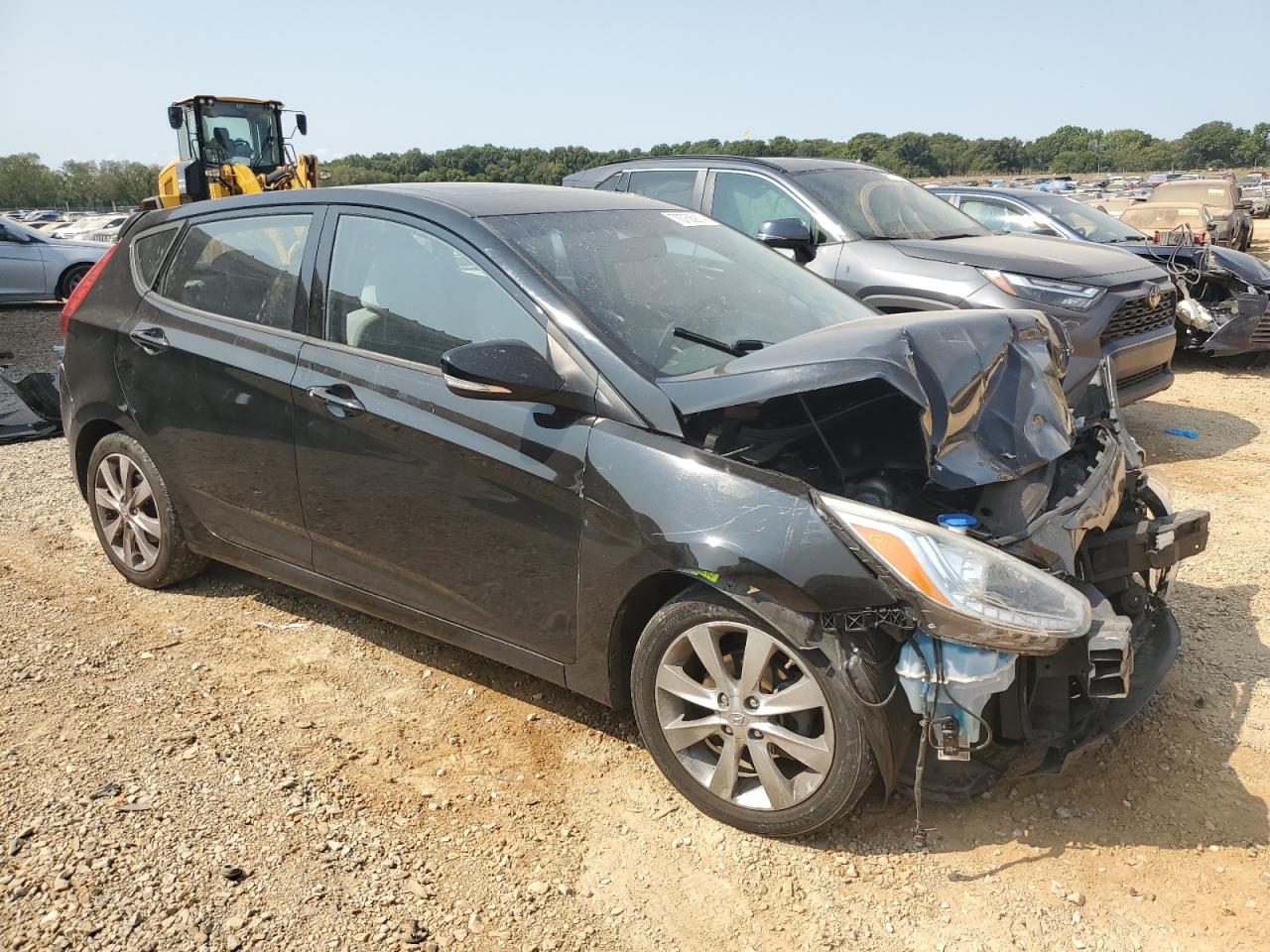 2014 Hyundai Accent VIN KMHCU5AE5EU150187 Copart auction photo, front end / side damage thumbnail 4