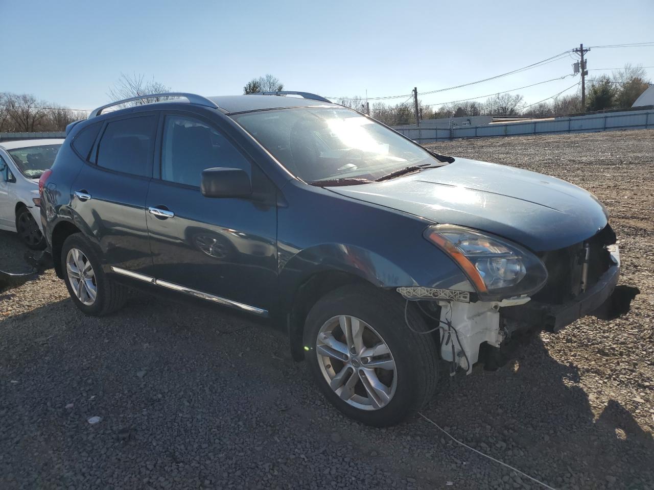 2015 Nissan Rogue VIN JN8AS5MV6FW254369 Copart auction photo, front end / side damage thumbnail 4