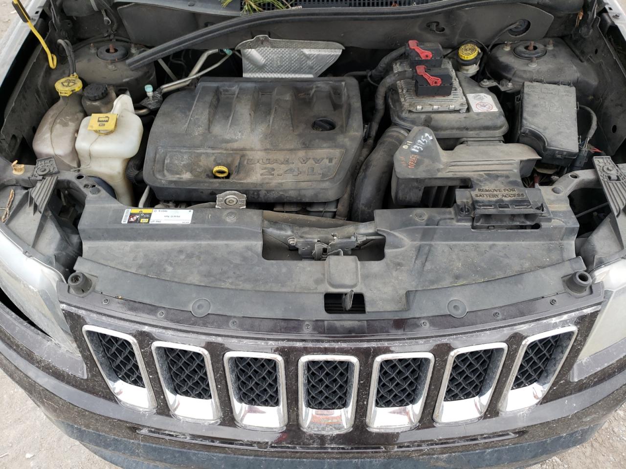 2014 Jeep Compass VIN 1C4NJCBB7ED567065 Copart auction photo, front end / top/roof damage thumbnail 13