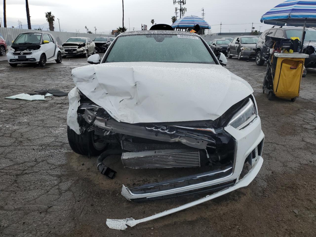 2018 Audi A5 VIN WAUTNAF56JA129554 Copart auction photo, front end / minor dent/scratches damage thumbnail 5