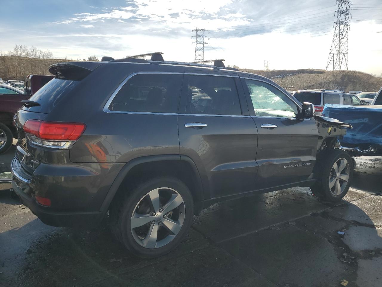 2016 Jeep Grand Cherokee VIN 1C4RJFBG7GC307658 Copart auction photo, front end / side damage thumbnail 3