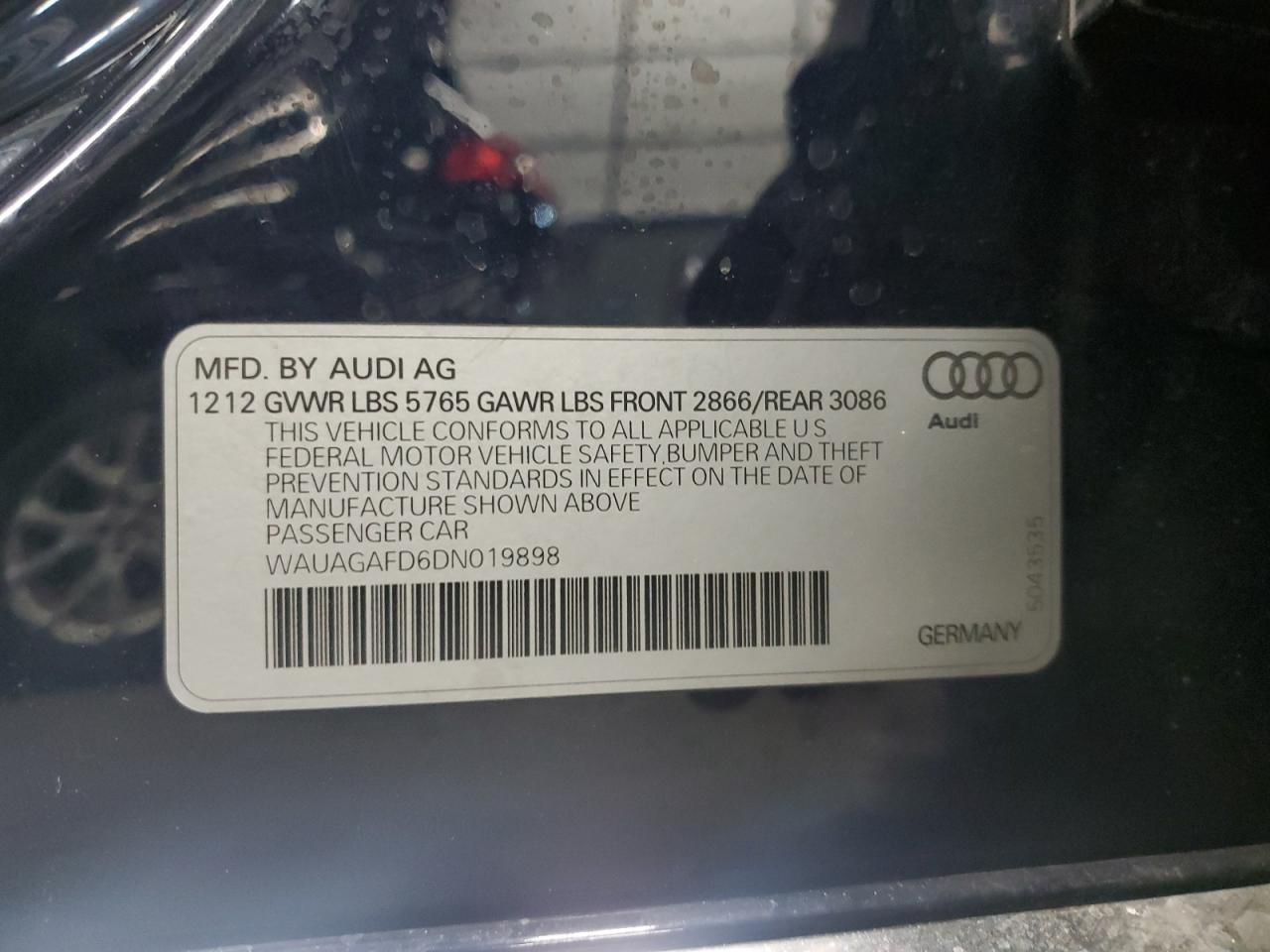 2013 Audi A8 VIN WAUAGAFD6DN019898 Copart auction photo, minor dent/scratches / mechanical damage thumbnail 12